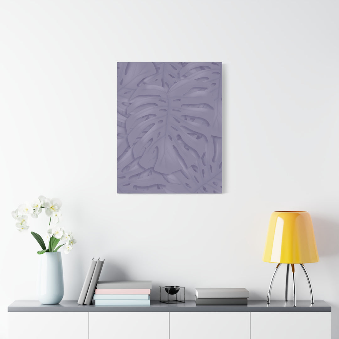 Violet Monstera Canvas Print Stretched Matte Wall Art for Bedroom and Living Room Decor