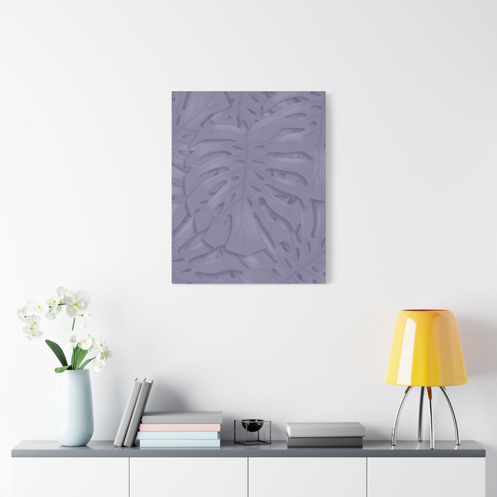 Violet Monstera Canvas Print Stretched Matte Wall Art for Bedroom and Living Room Decor