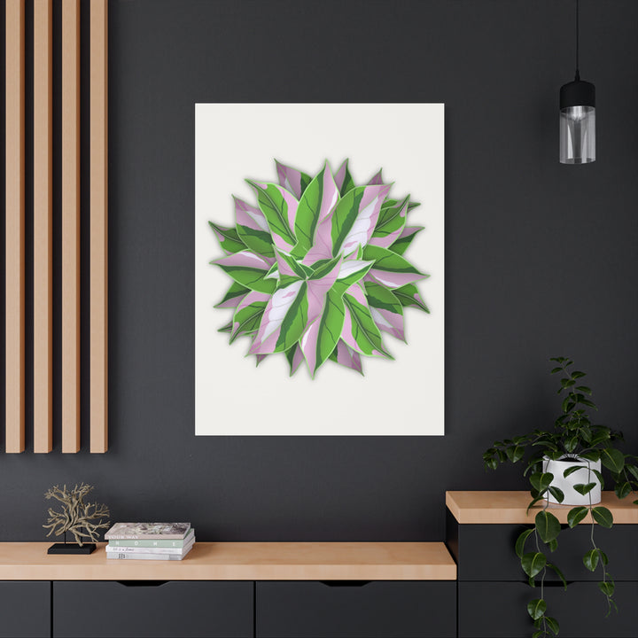 Syngonium Tricolor Canvas Print – Botanical Wall Art - The Potted Pixel