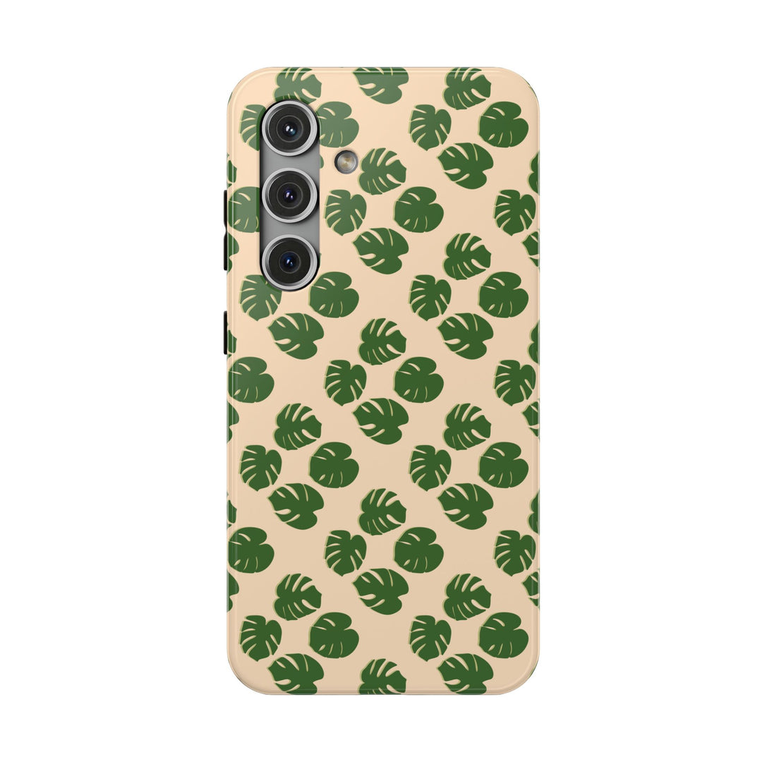 Monstera Pattern Phone Case – Dual Layer Protective Cover