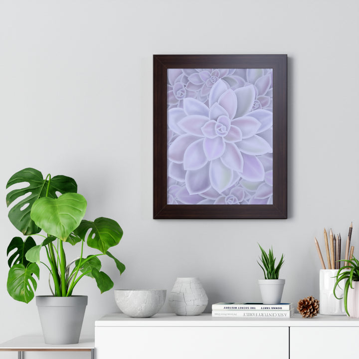 Graptopetalum Murasaki Succulent Framed Print – Botanical Wall Art - The Potted Pixel