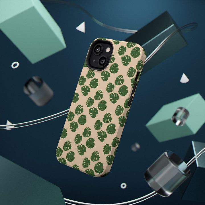 Monstera Pattern Phone Case – Dual Layer Protective Cover