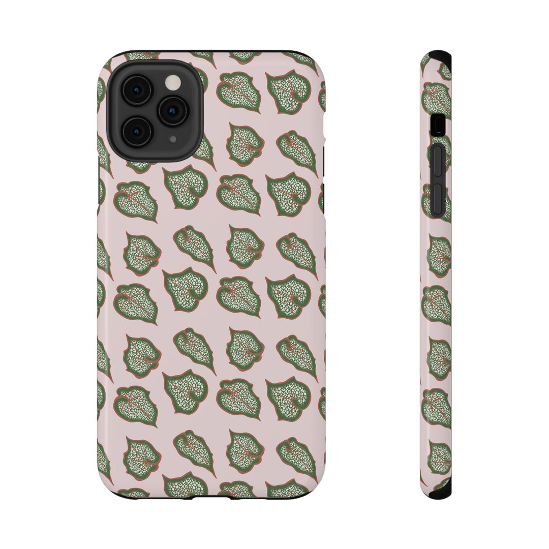 Begonia Pattern Phone Case – Dual Layer Protective Cover