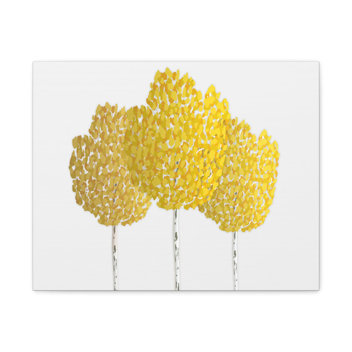 Fall Aspen Canvas Wall Art Print Quaking Aspen Yellow Fall Foliage on Durable Cotton Canvas