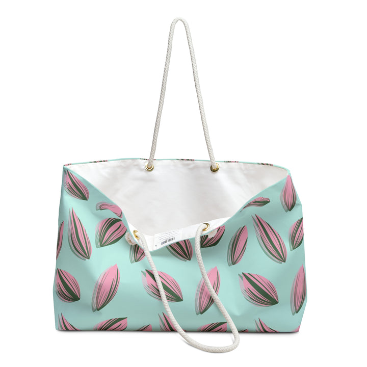 Tradescantia Nanouk Pattern Weekender Bag All Over Print Luggage Tote With Rope Handles