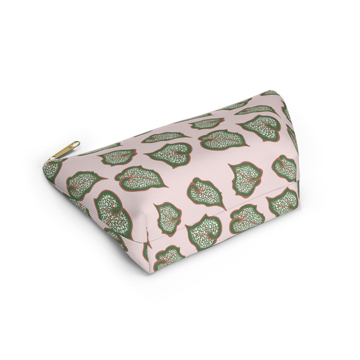 Begonia Pattern Accessory Pouch Makeup Bag With T Bottom For Cosmetics And Small Essentials