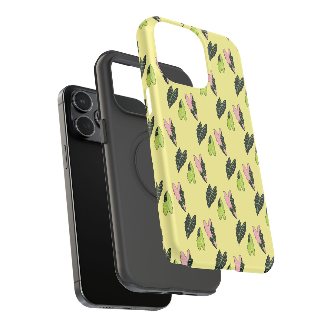 Alocasia Pattern Phone Case – Dual Layer Protective Cover