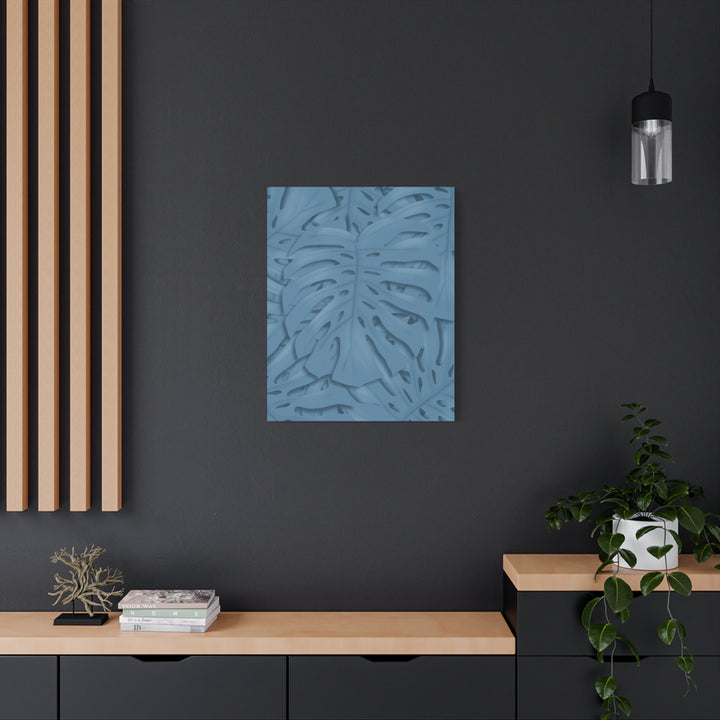 Monstera Canvas Art Blue Monstera Print With Durable Matte Finish For Modern Indoor Wall Decor