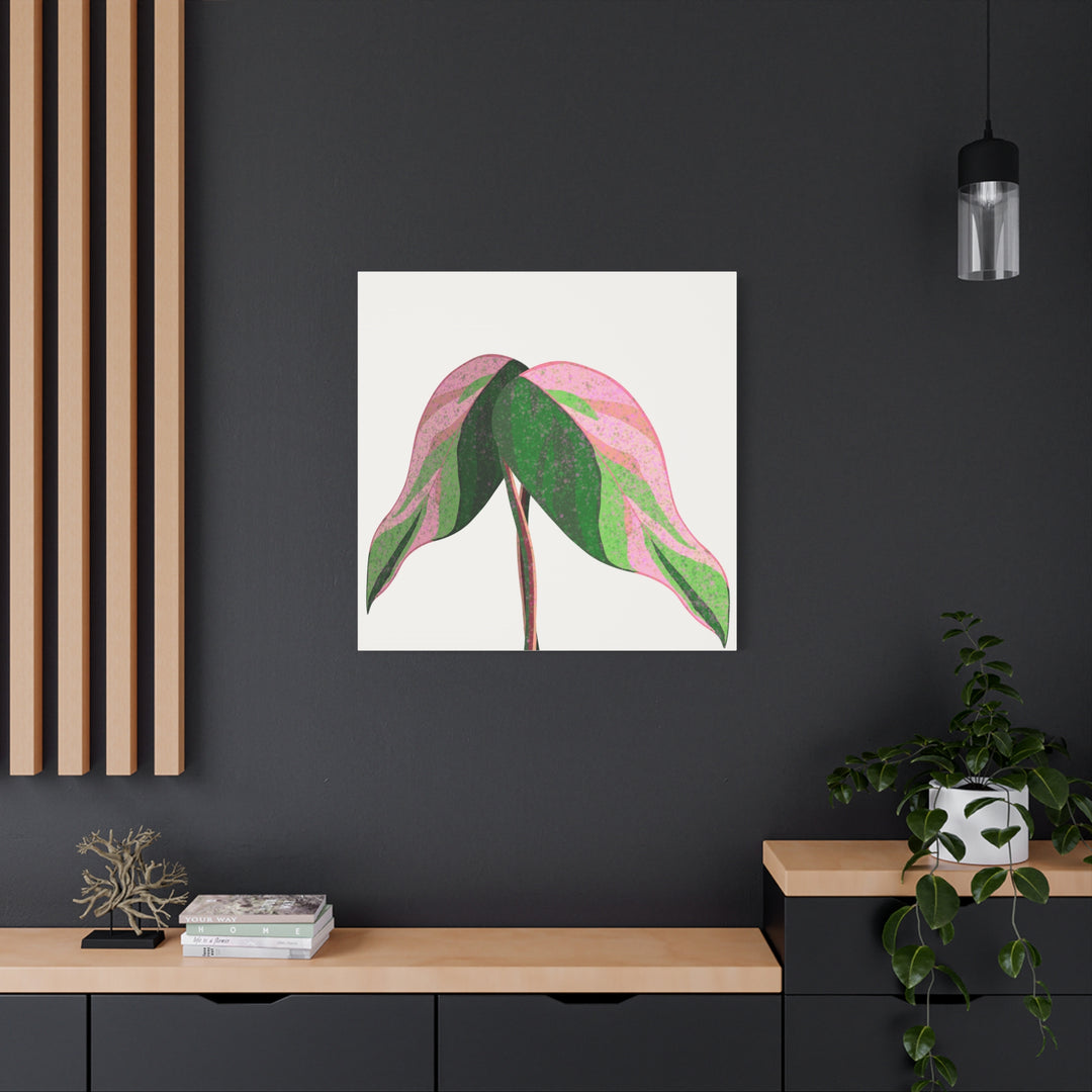 Pink Princess Philodendron Canvas Print Botanical Wall Art For Indoor Decor Modern Living Room Poster