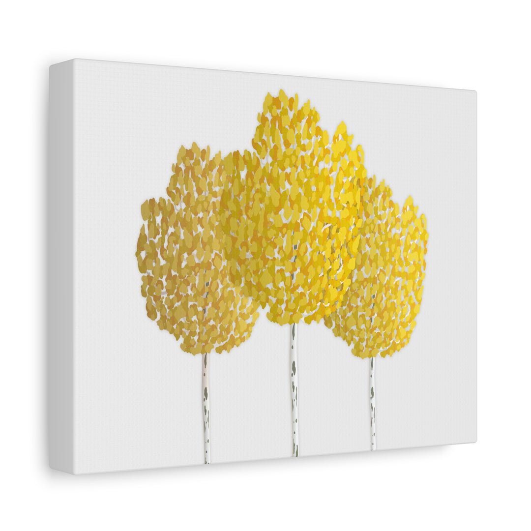 Fall Aspen Canvas Wall Art Print Quaking Aspen Yellow Fall Foliage on Durable Cotton Canvas
