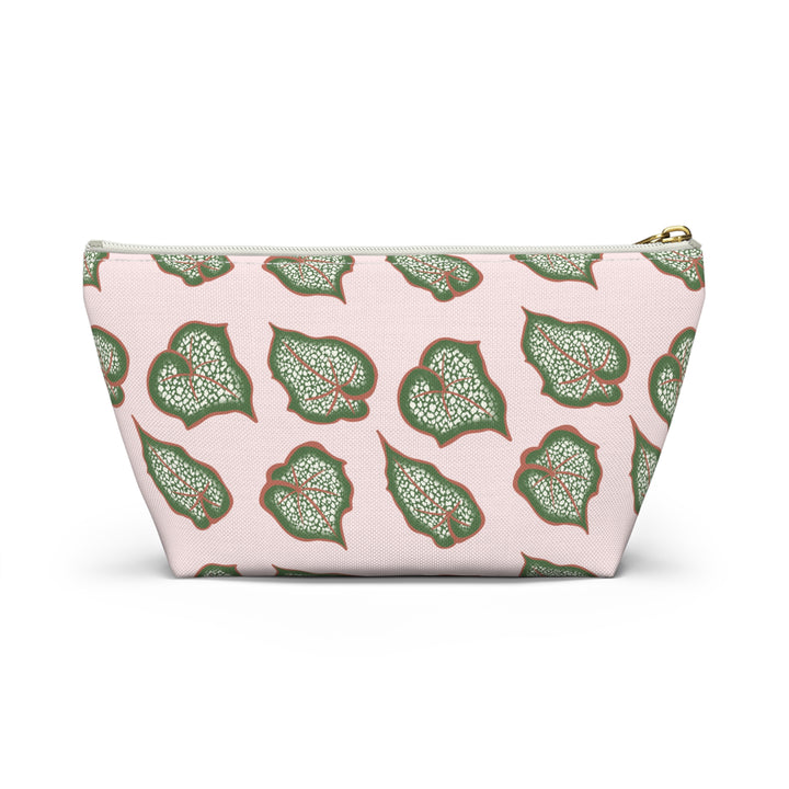 Begonia Pattern Accessory Pouch Makeup Bag With T Bottom For Cosmetics And Small Essentials