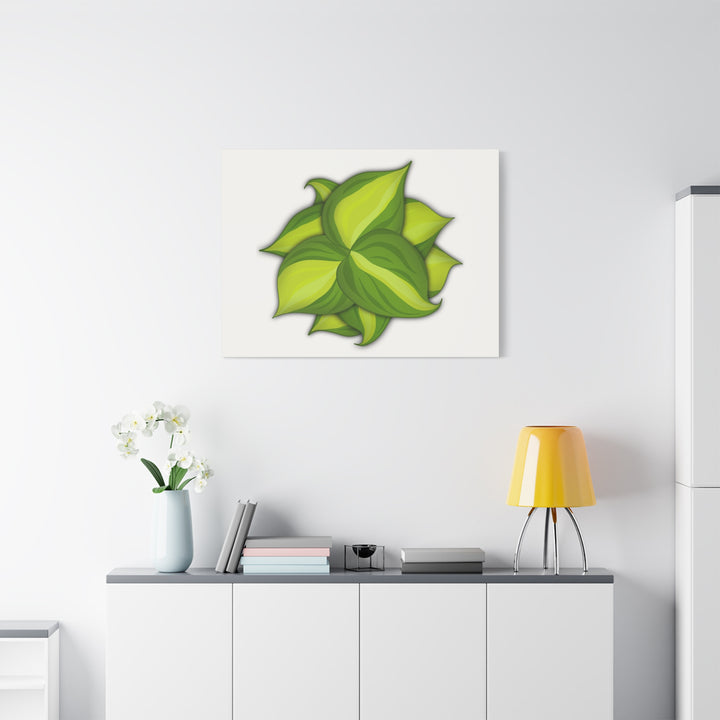 Philodendron Brasil Canvas Print Matte Stretched Canvas Indoor Plant Art For Modern Greenery Decor