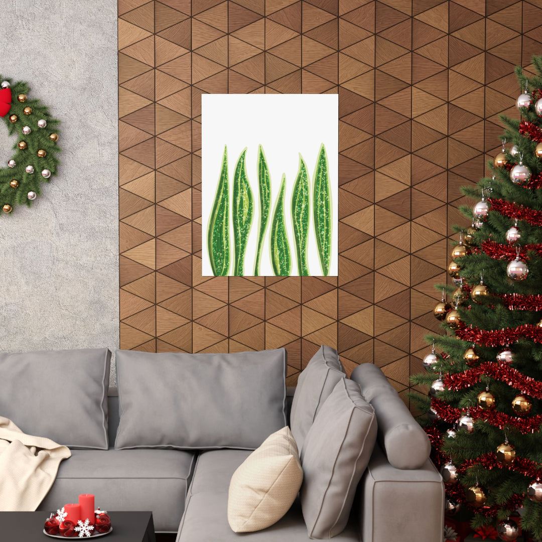 Snake Plant Print The Potted Pixel Large Botanical Poster Matte Finish Unframed Wall Art