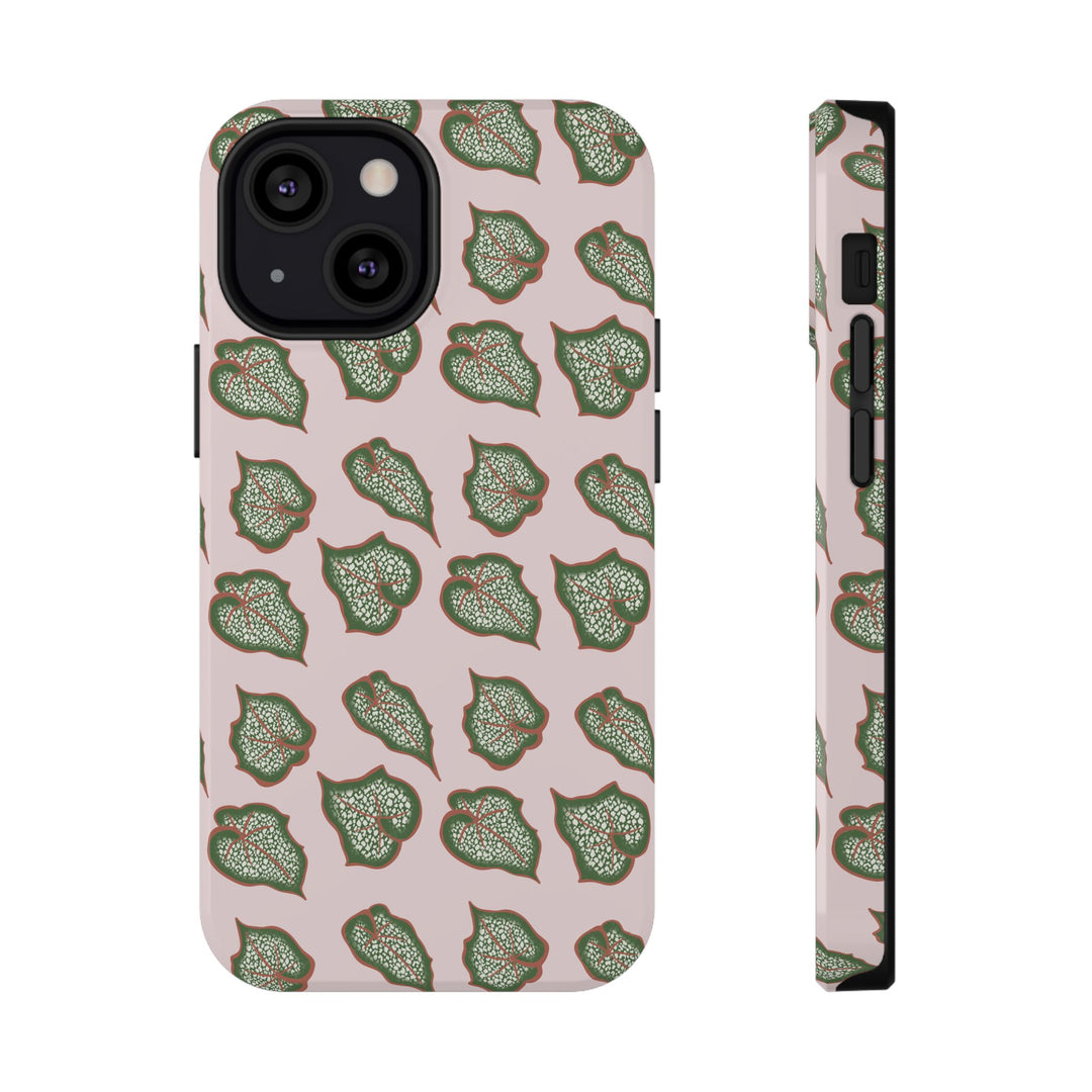 Begonia Pattern Phone Case – Dual Layer Protective Cover