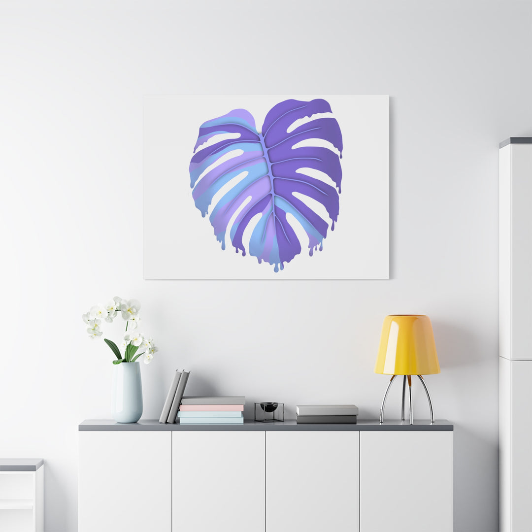 Purple Monstera Canvas Print The Potted Pixel Modern Wall Art For Living Room Decor