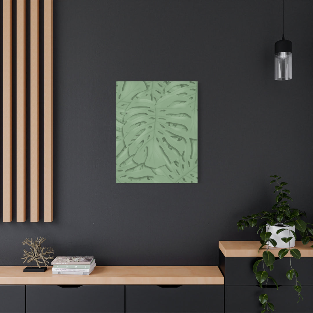 Monstera Canvas Art The Potted Pixel 24x36 Inches Matte Finish Wall Decor Botanical Green Leaf Print