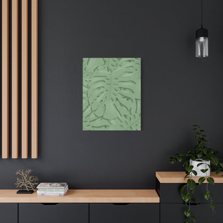 Monstera Canvas Art The Potted Pixel 24x36 Inches Matte Finish Wall Decor Botanical Green Leaf Print