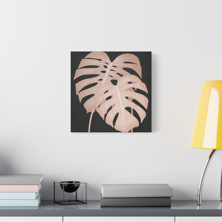 Pink Monstera Canvas Print – Botanical Wall Art