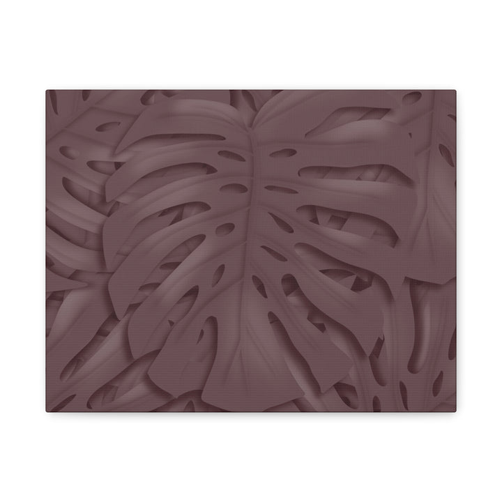 Merlot Monstera Canvas Art Stretched Matte Wall Print Botanical Plant Wall Decor For Living Room Bedroom