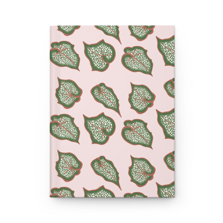 Begonia Pattern Hardcover Journal for Garden Lovers Plant Themed Writing Notebook Matte Pastel Cover