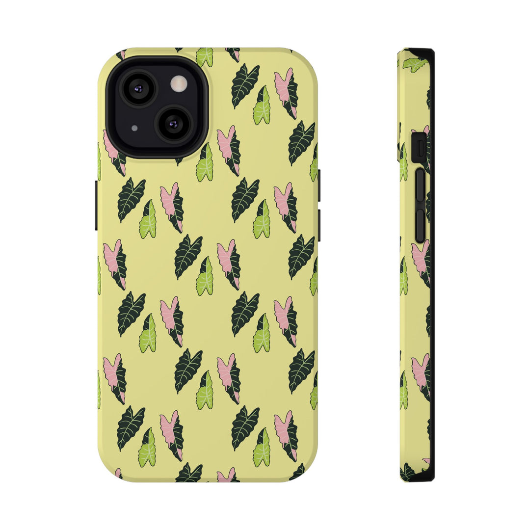 Alocasia Pattern Phone Case – Dual Layer Protective Cover