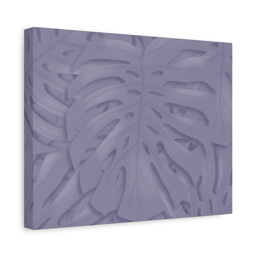 Violet Monstera Canvas Print Stretched Matte Wall Art for Bedroom and Living Room Decor