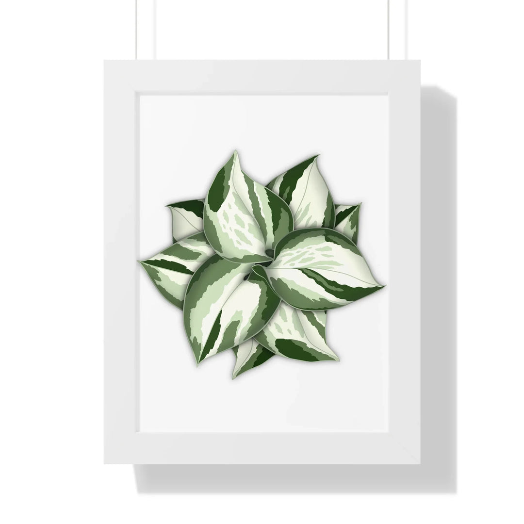 Manjula Pothos Print Framed Wall Art Botanical Poster With Heart Shaped Leaves Indoor Plant Decor