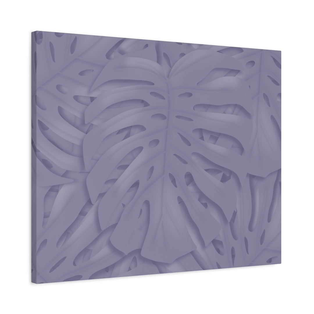 Violet Monstera Canvas Print Stretched Matte Wall Art for Bedroom and Living Room Decor