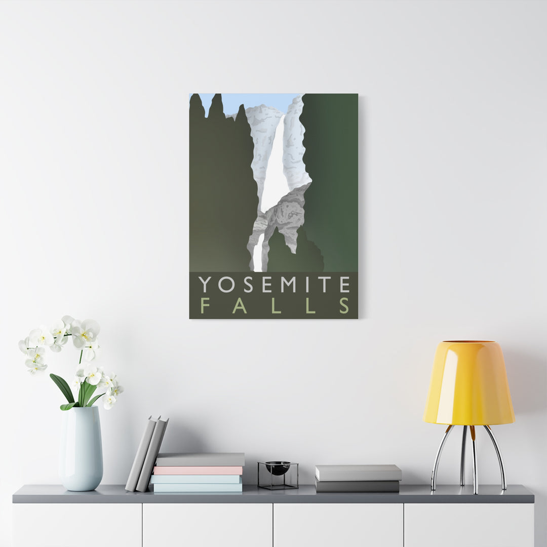 Minimalist Yosemite Waterfall Canvas Wall Art With Matte Finish For Living Room Decor