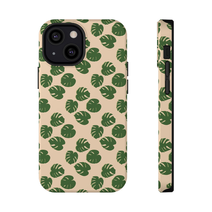Monstera Pattern Phone Case – Dual Layer Protective Cover