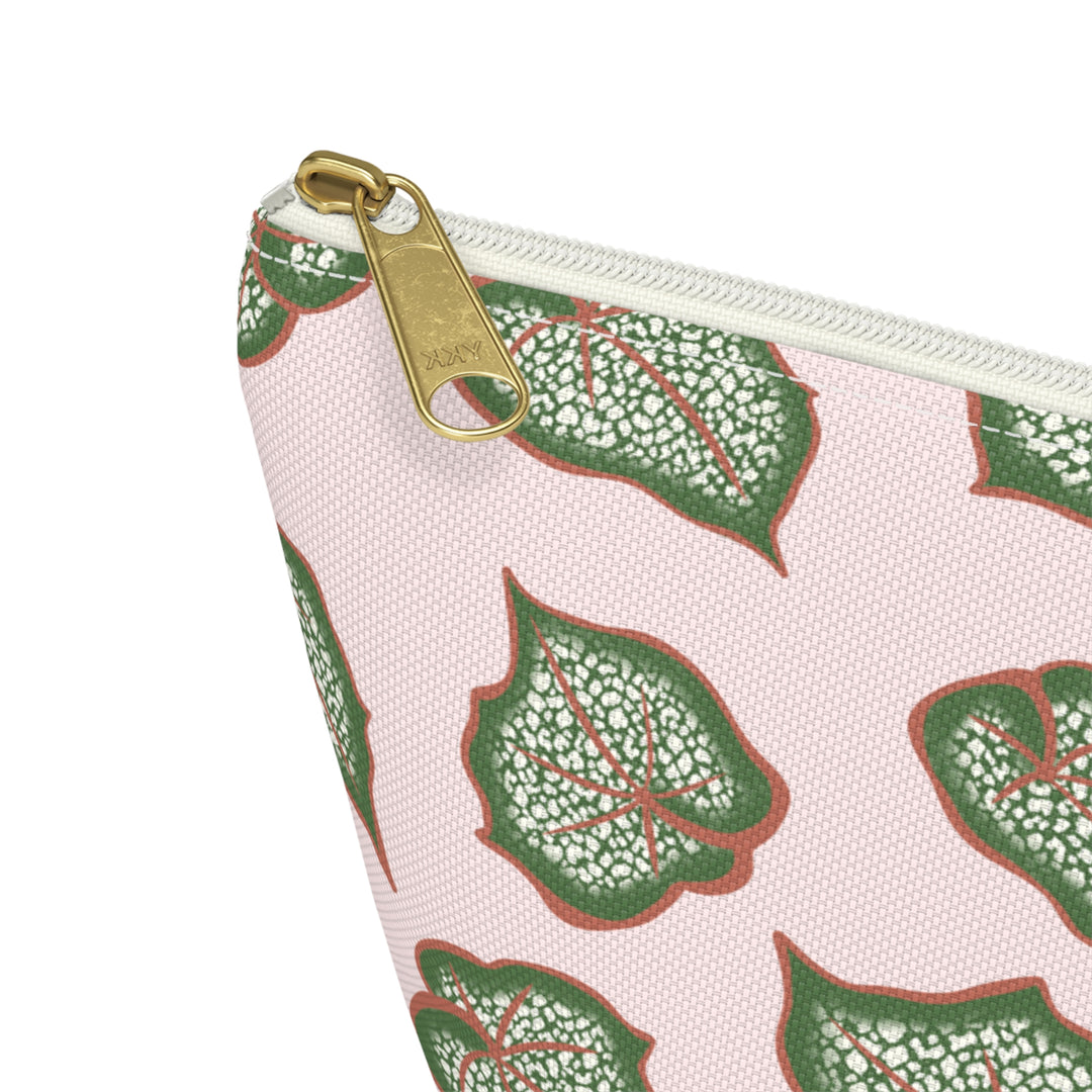 Begonia Pattern Accessory Pouch Makeup Bag With T Bottom For Cosmetics And Small Essentials