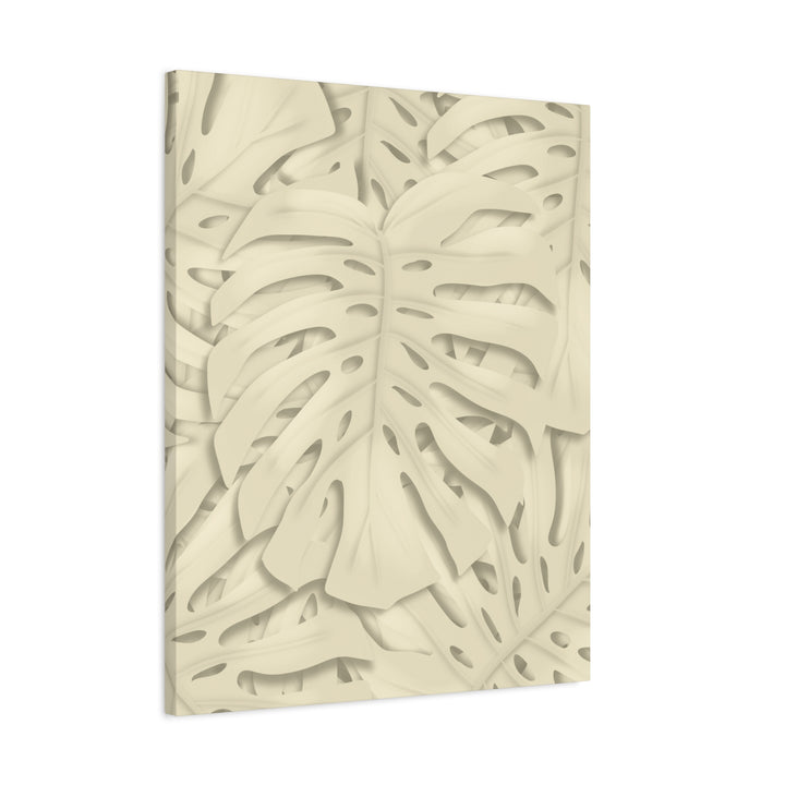 Monstera Canvas Print Durable Cotton Stretched Canvas With Beige Botanical Artwork For Modern Home Decor