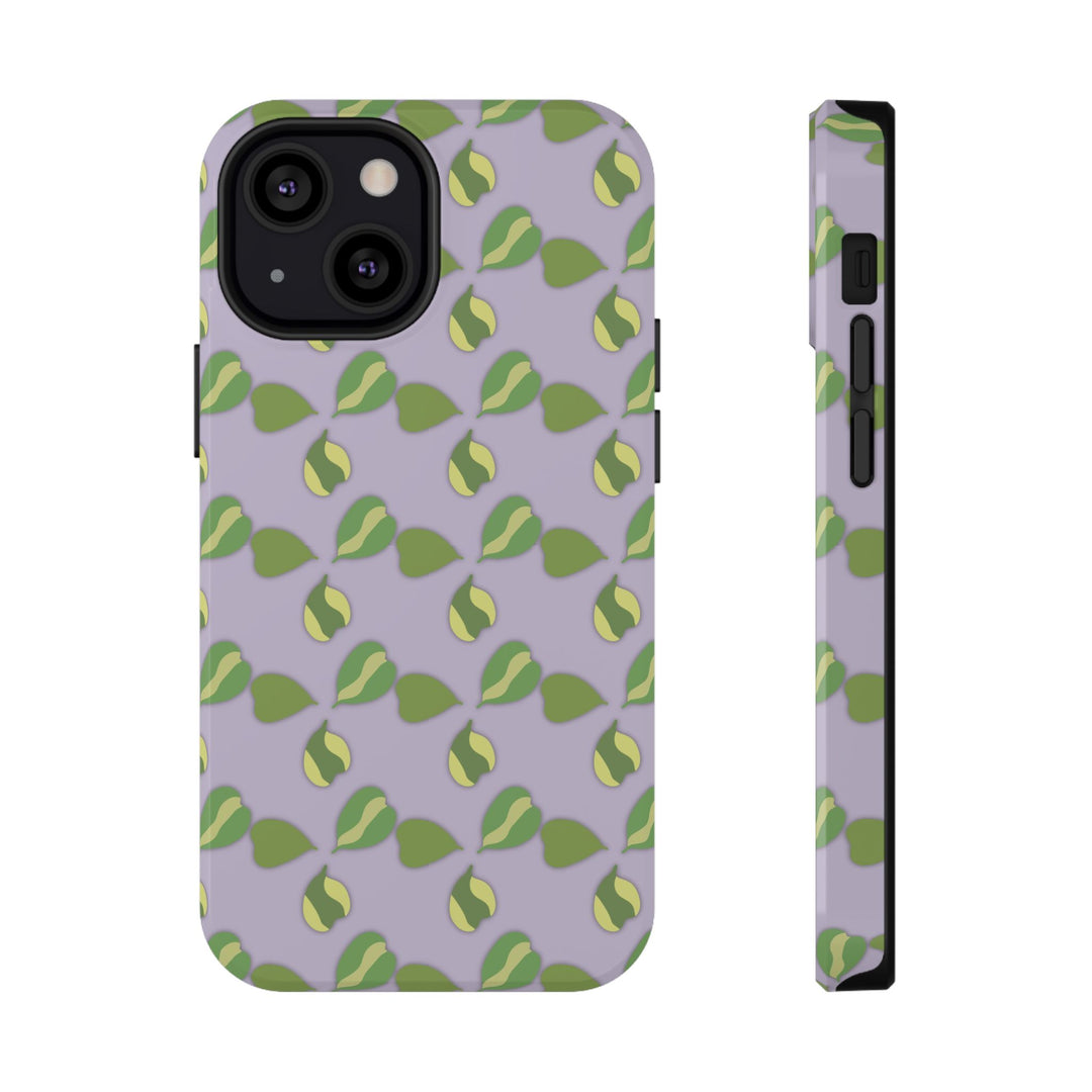 Hoya Kerrii Pattern Impact Resistant Phone Case Green Botanical Protective Cover Full Wrap Print