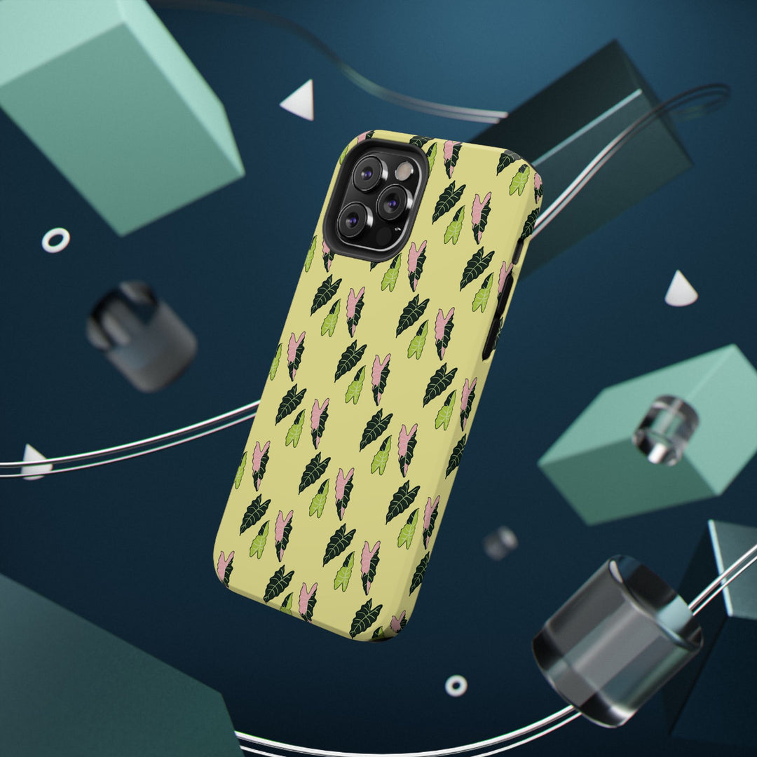 Alocasia Pattern Phone Case – Dual Layer Protective Cover