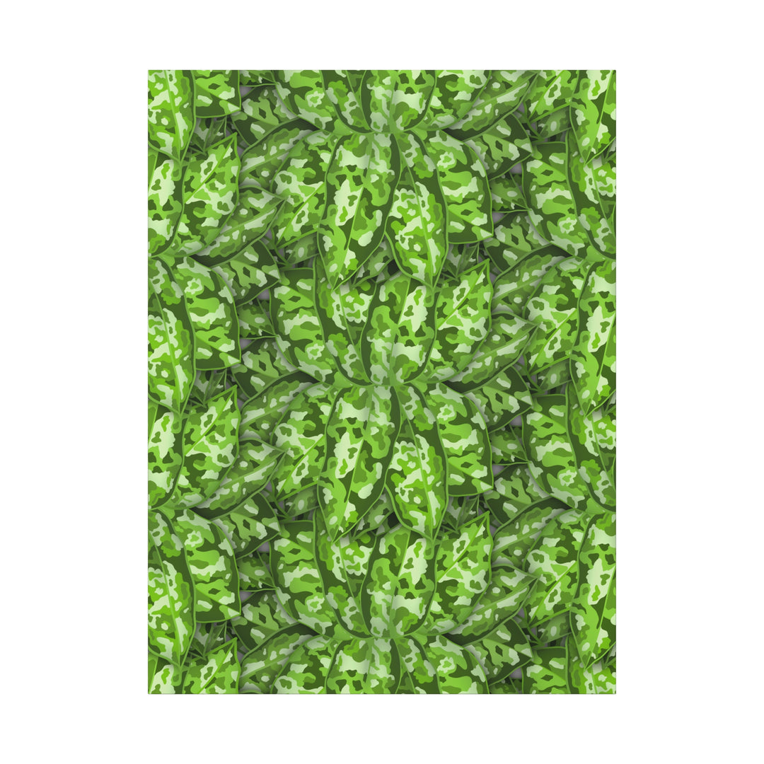 Aglaonema Pictum Canvas Wall Art Rare Plant Print Matte Finish For Modern Home Decor