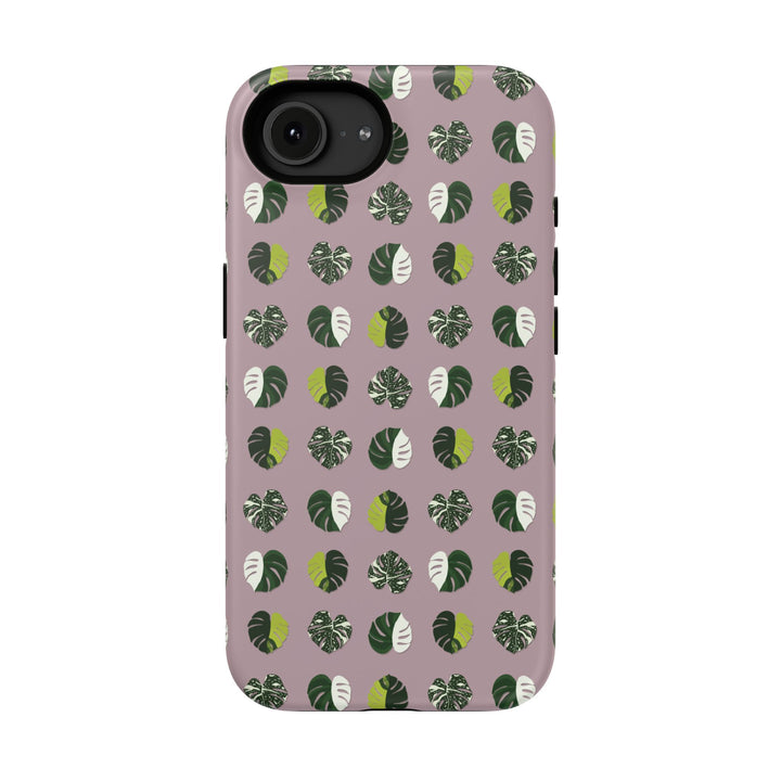 Variegated Monstera Pattern Phone Case – Dual Layer Protective Cover