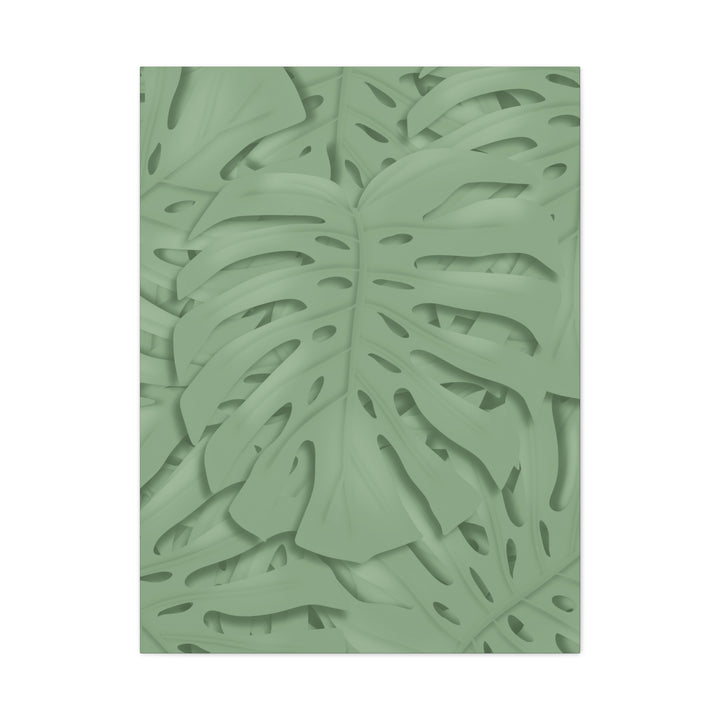 Monstera Canvas Art The Potted Pixel 24x36 Inches Matte Finish Wall Decor Botanical Green Leaf Print