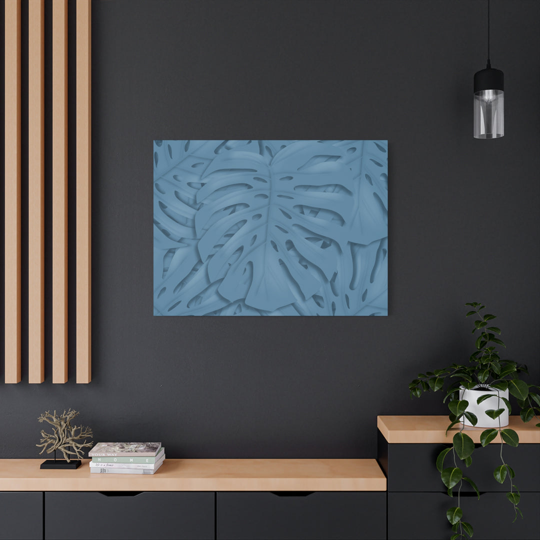 Monstera Canvas Art Blue Monstera Print With Durable Matte Finish For Modern Indoor Wall Decor