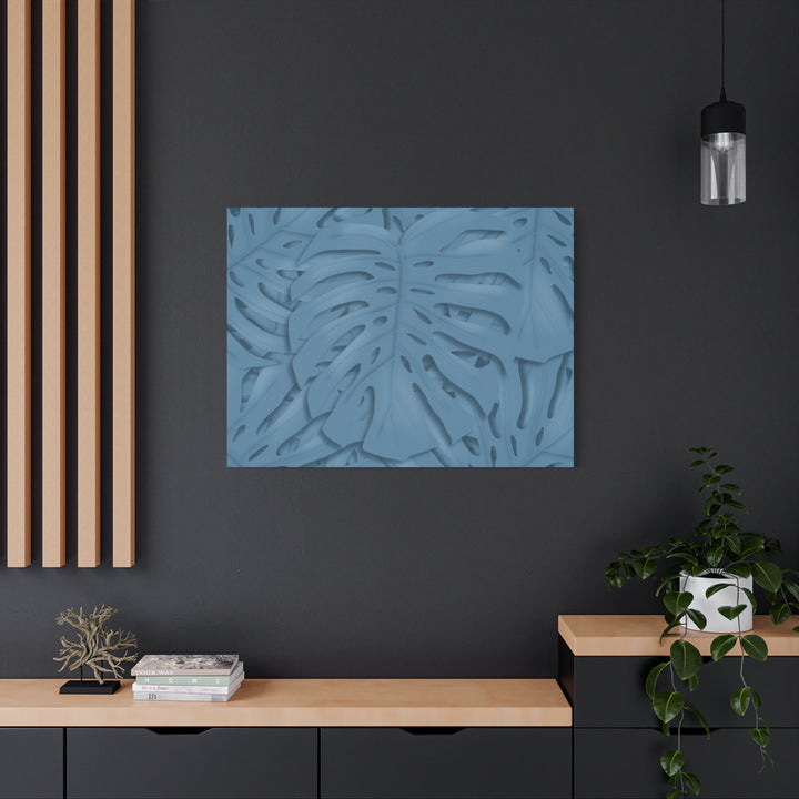 Monstera Canvas Art Blue Monstera Print With Durable Matte Finish For Modern Indoor Wall Decor