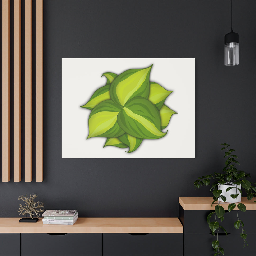 Philodendron Brasil Canvas Print Matte Stretched Canvas Indoor Plant Art For Modern Greenery Decor