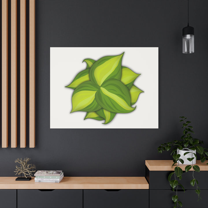 Philodendron Brasil Canvas Print Matte Stretched Canvas Indoor Plant Art For Modern Greenery Decor