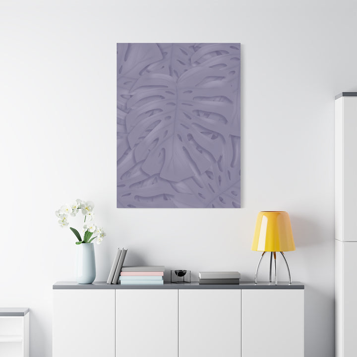 Violet Monstera Canvas Print Stretched Matte Wall Art for Bedroom and Living Room Decor