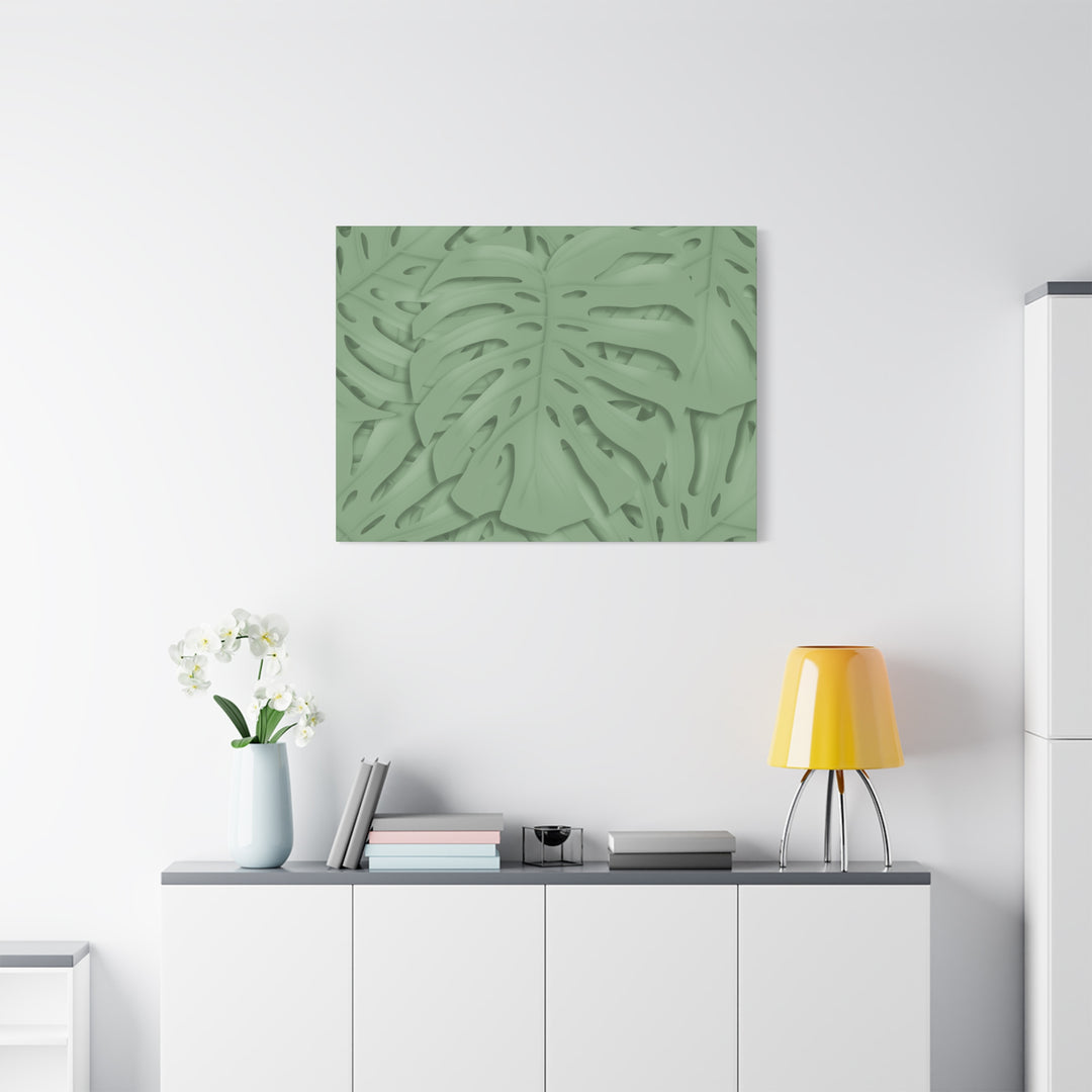 Monstera Canvas Art The Potted Pixel 24x36 Inches Matte Finish Wall Decor Botanical Green Leaf Print
