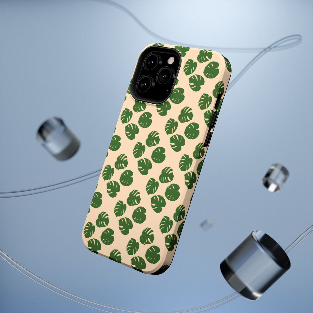 Monstera Pattern Phone Case – Dual Layer Protective Cover