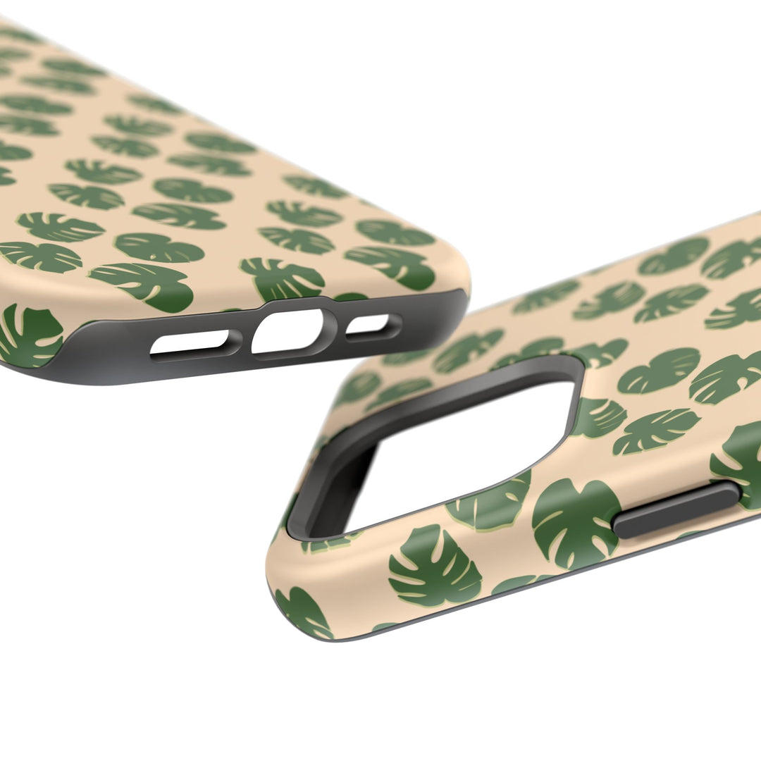 Monstera Pattern Phone Case – Dual Layer Protective Cover