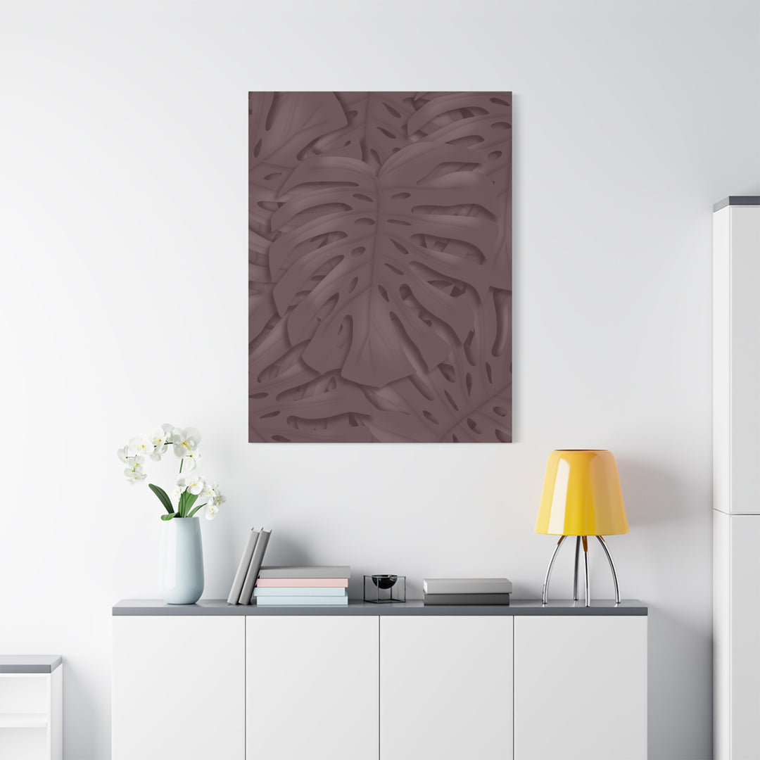 Merlot Monstera Canvas Art Stretched Matte Wall Print Botanical Plant Wall Decor For Living Room Bedroom