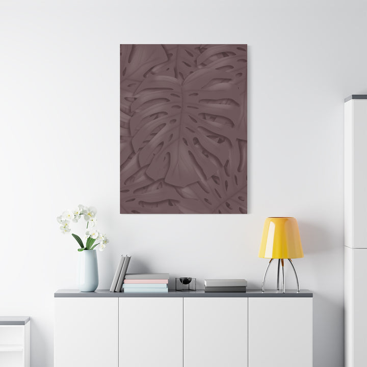 Merlot Monstera Canvas Art Stretched Matte Wall Print Botanical Plant Wall Decor For Living Room Bedroom