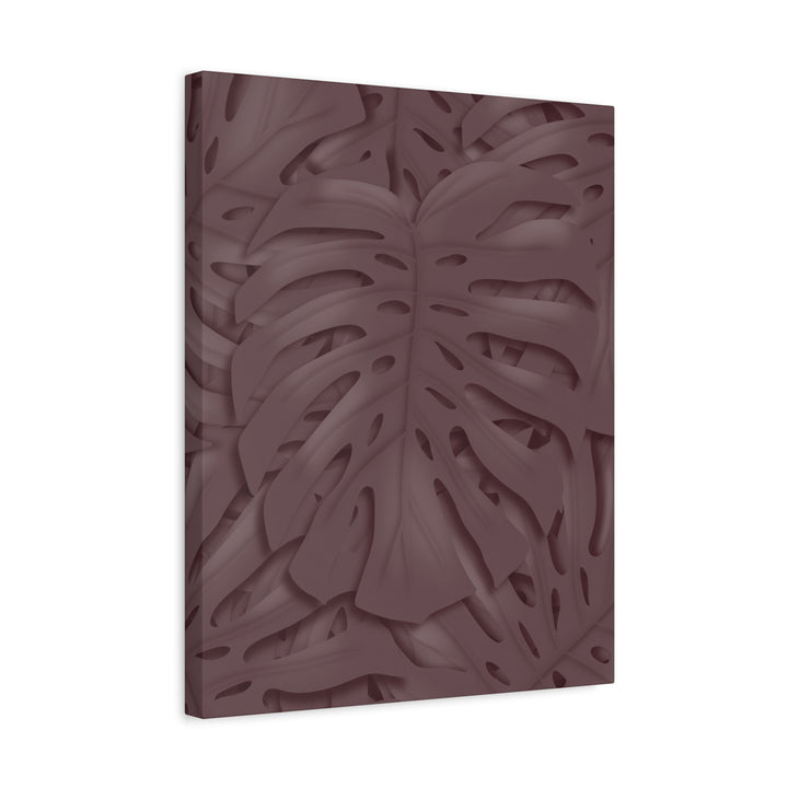 Merlot Monstera Canvas Art Stretched Matte Wall Print Botanical Plant Wall Decor For Living Room Bedroom