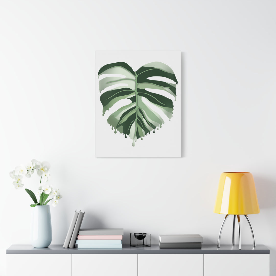 Melting Monstera Albo Canvas Large Indoor Wall Art Print Matte Finish Tropical Home Decor