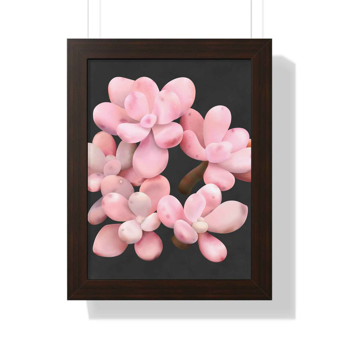 Pink Moonstone Succulent Framed Poster Vertical Botanical Wall Art